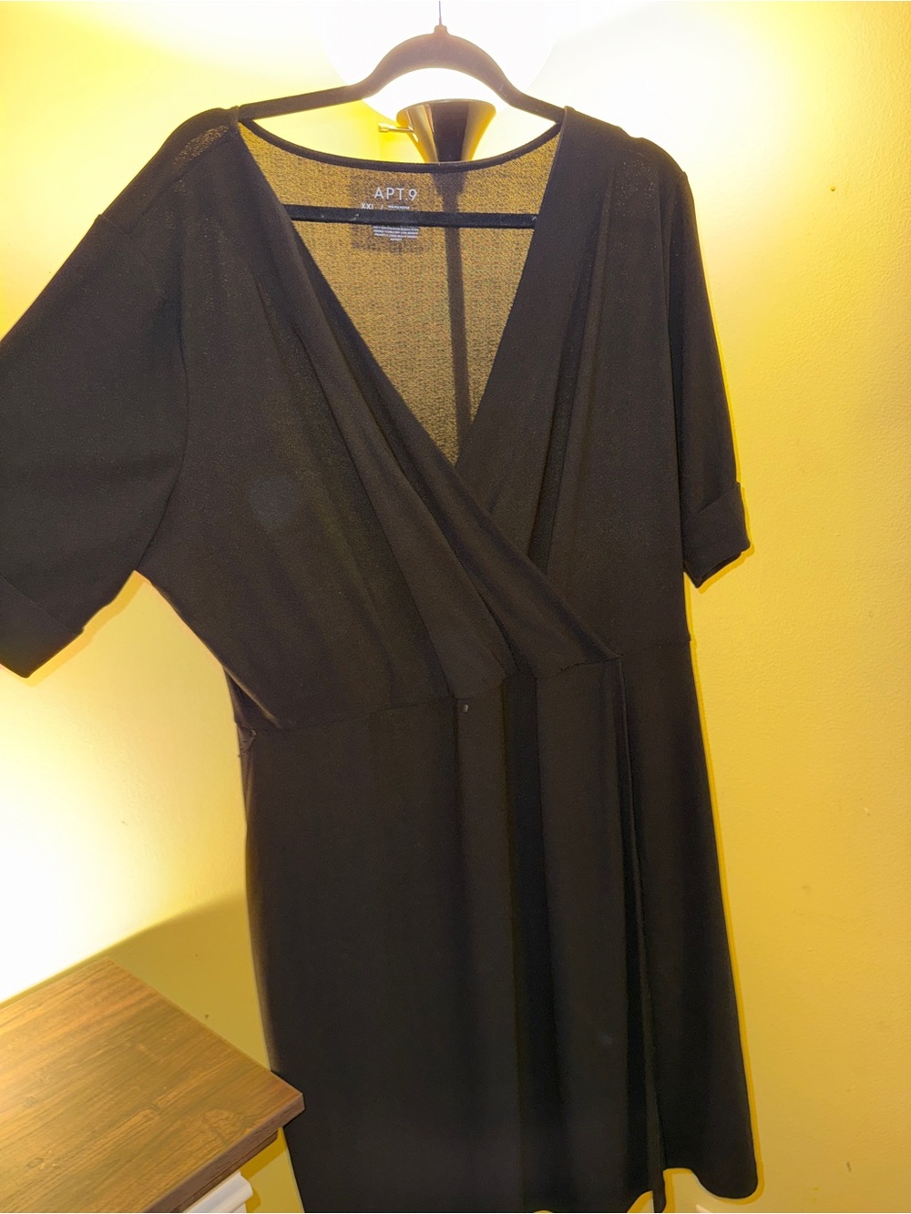 Apt. 9 Black Faux-Wrap Midi Dress